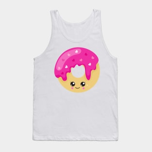 Kawaii Donut, Pink Donut, Doughnut, Icing, Hearts Tank Top